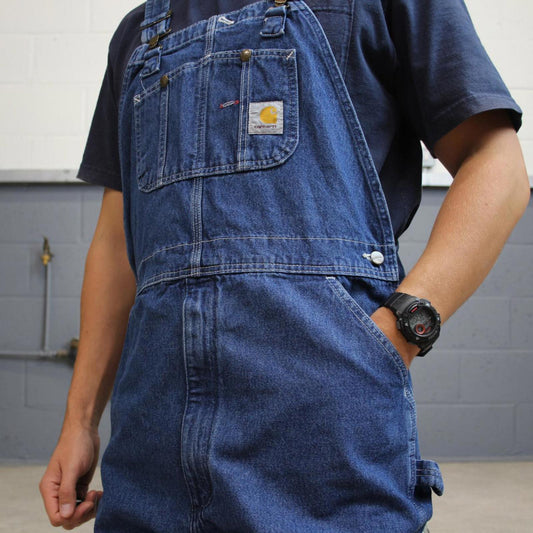 Blue Carhartt dungarees W38L33 mens denim overalls utility worker
