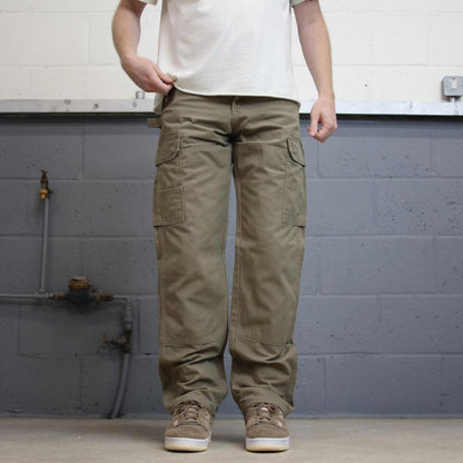 Khaki Wrangler double knee carpenter jeans W30L32 loose canvas 90s skater style cargos