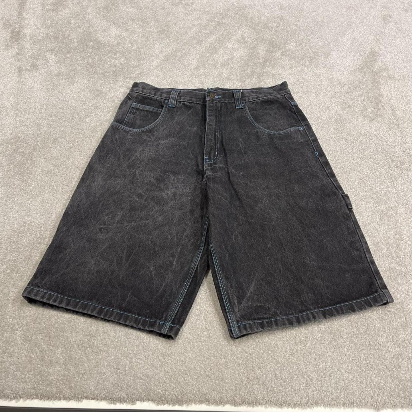 Y2k baggy MECCA denim shorts black Proper baggy loose skater carpenter jorts