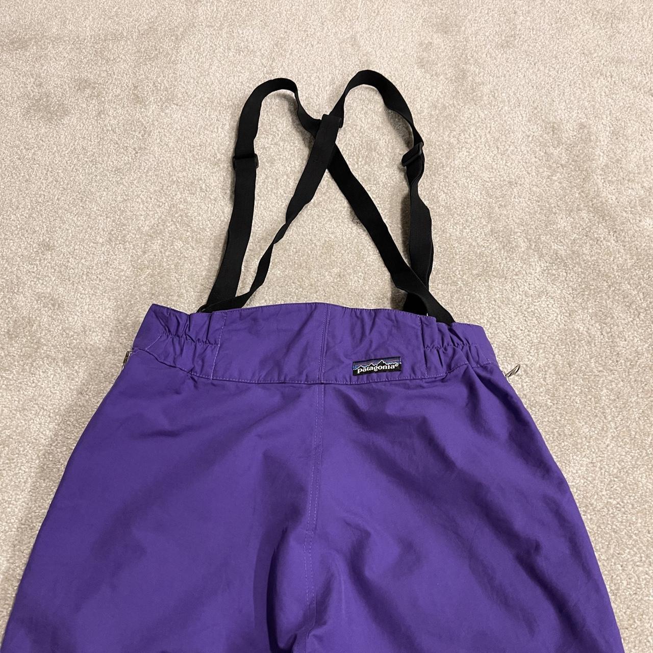 Patagonia ski pants salopettes size 10 women's y2k purple snow technical trousers skiing