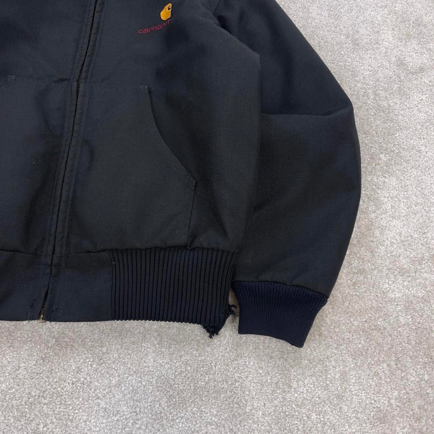 Black Carhartt active jacket Small hooded canvas skater jacket