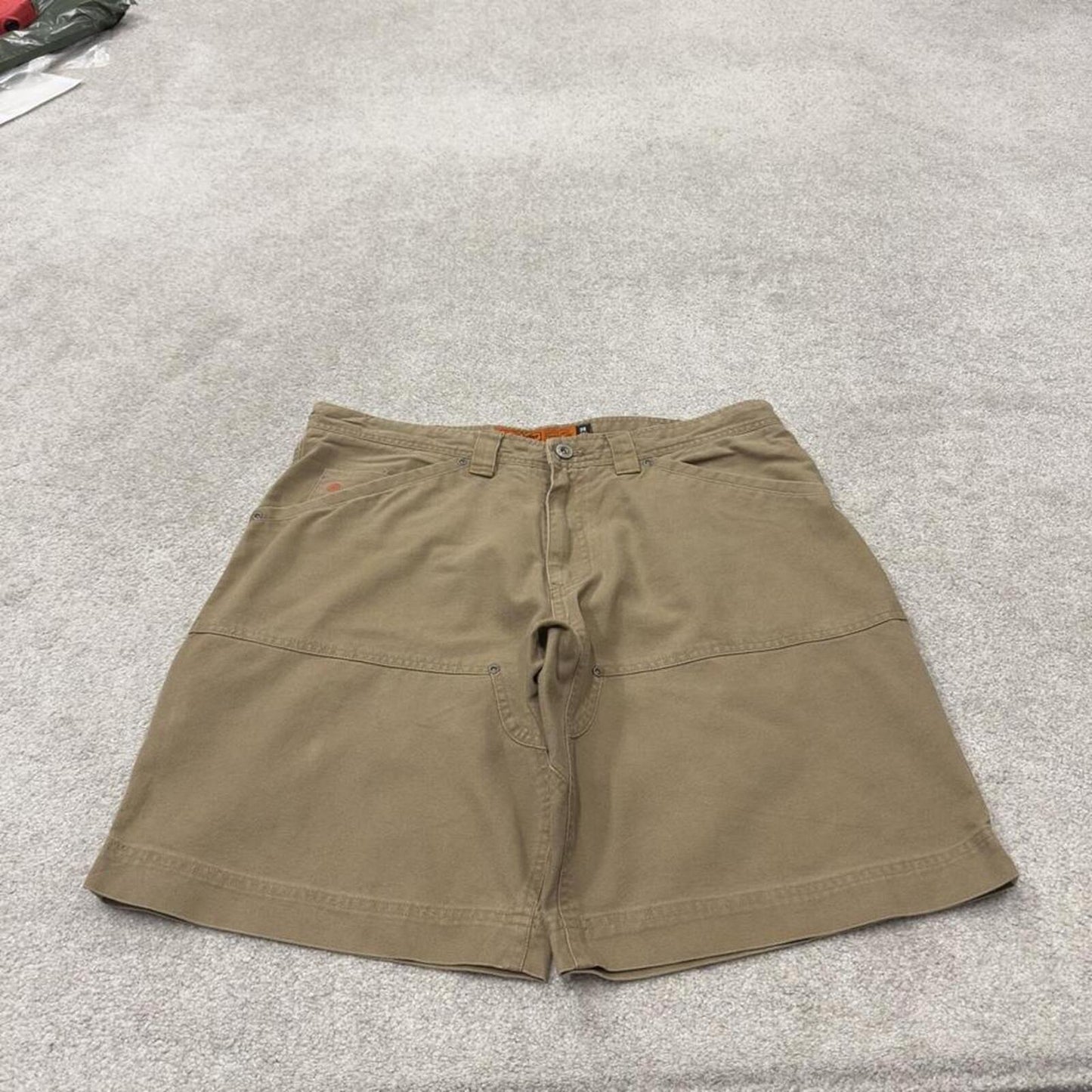 Baggy carpenter shorts canvas work tan Jesse James loose skate style summer festival jorts