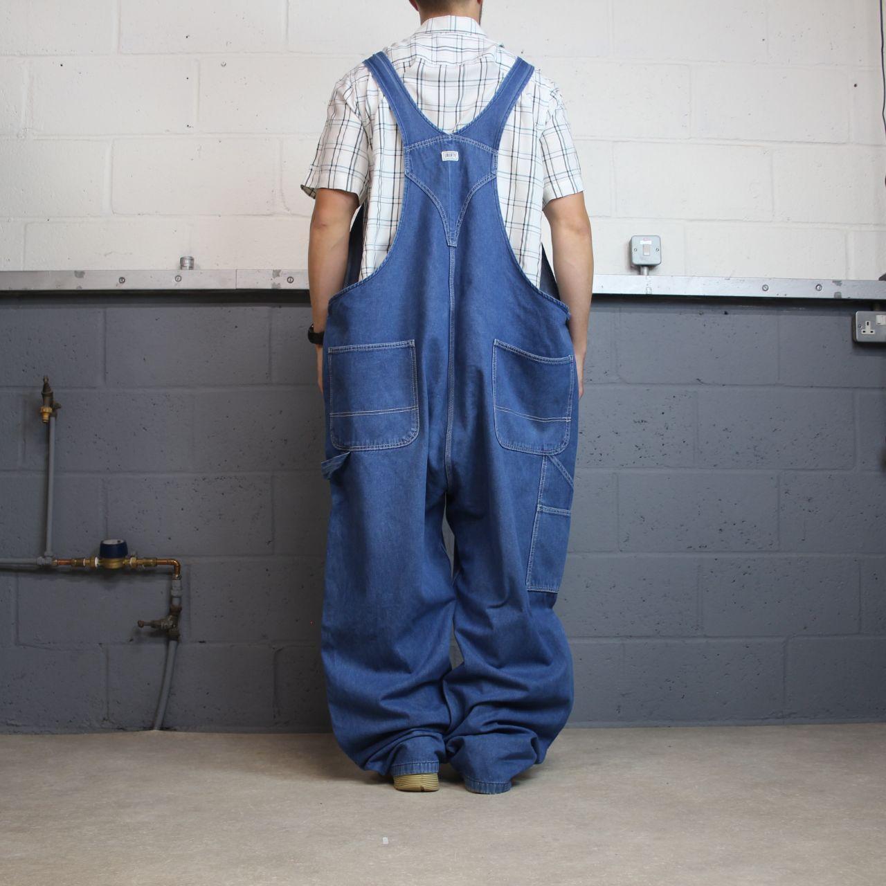 Vintage baggy denim Dungarees wide leg y2k blue Liberty workwear bib & brace overalls utility