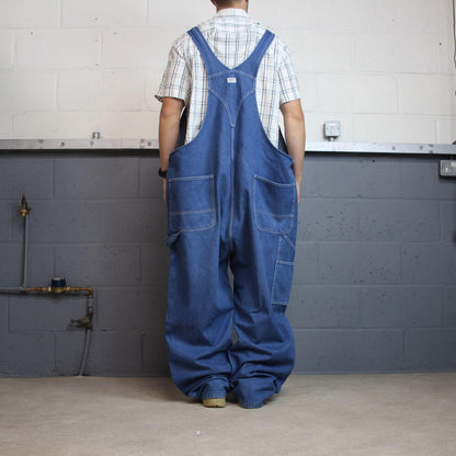 Vintage baggy denim Dungarees wide leg y2k blue Liberty workwear bib & brace overalls utility