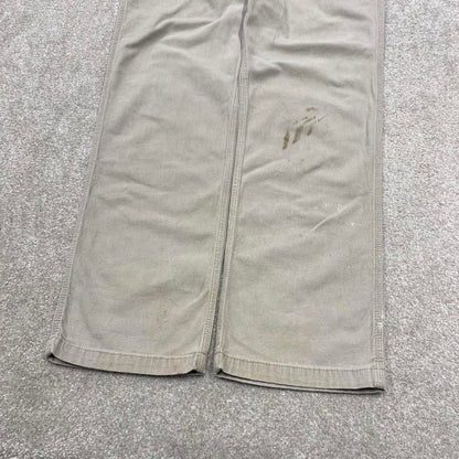 Y2K Carhartt carpenter jeans beige Relaxed fit straight leg canvasy skate style workwear cargo pants