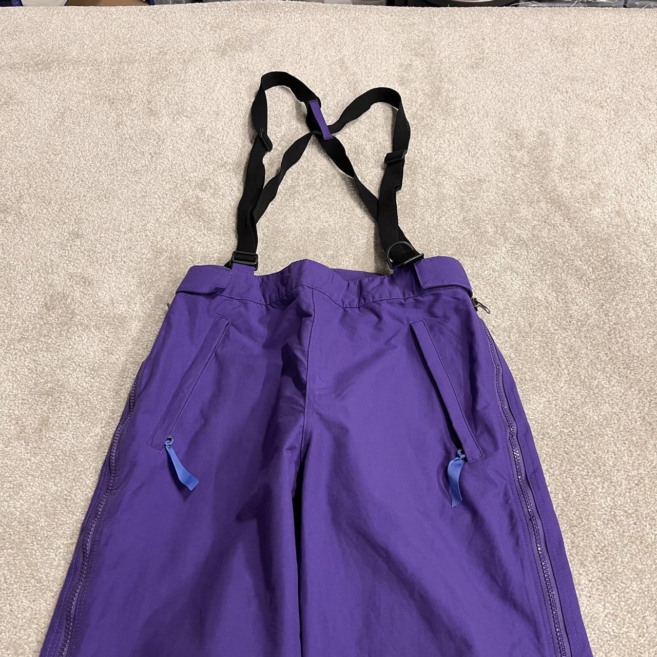 Patagonia ski pants salopettes size 10 women's y2k purple snow technical trousers skiing