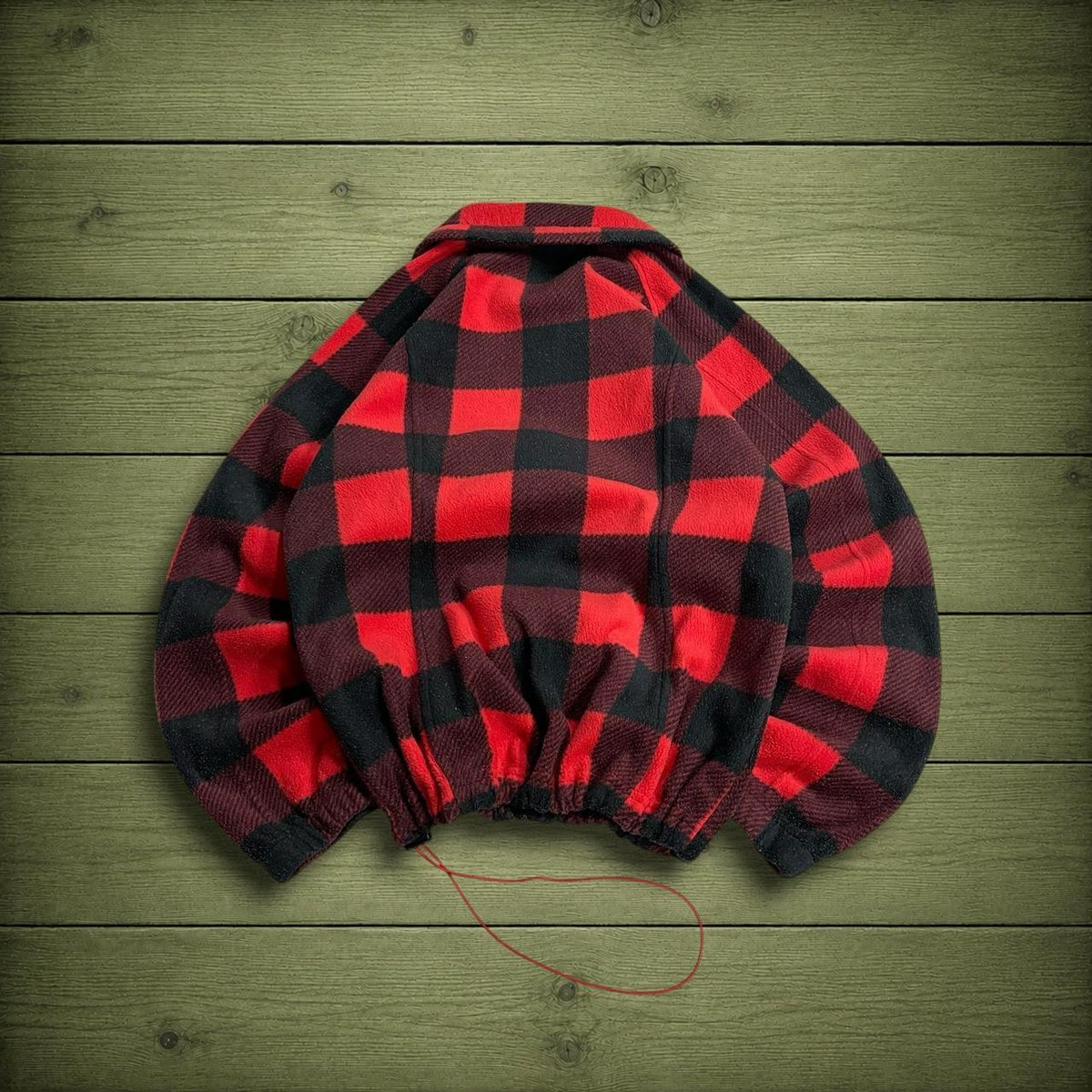 Y2K checkered Columbia fleece women's Small technical red black Full zip check fleece