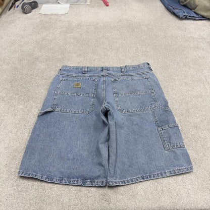 Baggy Lee carpenter shorts blue loose denim skate style summer jorts
