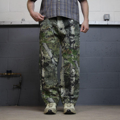 Y2K Mossy Oak camo jeans khaki green Straight leg stretch tree camouflage pants