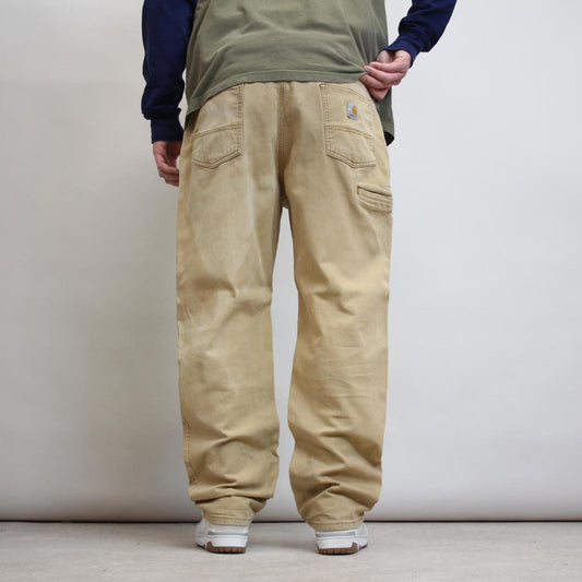 Carhartt carpenter trousers W40L32 sand tan workwear skate style cargo pants