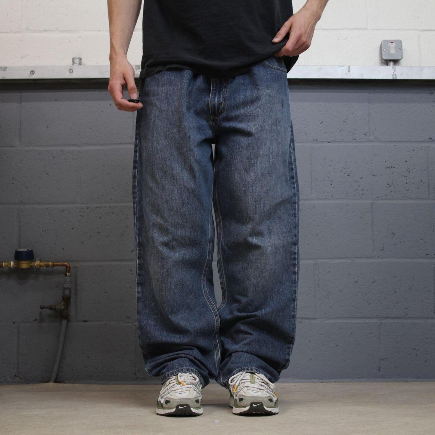 Carhartt work jeans relaxed blue Loose 100% cotton denim skate style y2k pants
