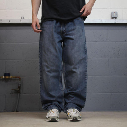 Carhartt work jeans relaxed blue Loose 100% cotton denim skate style y2k pants