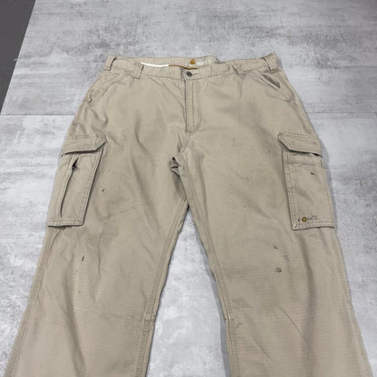 Beige Carhartt cargo pants W42L32 loose wide leg utility work trousers
