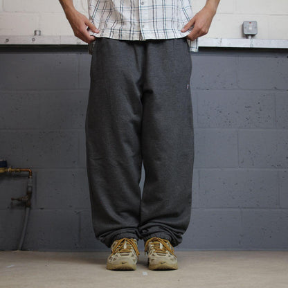 Champion baggy grey joggers wide leg cuffed y2k Loose casual 2000s style jogging bottoms