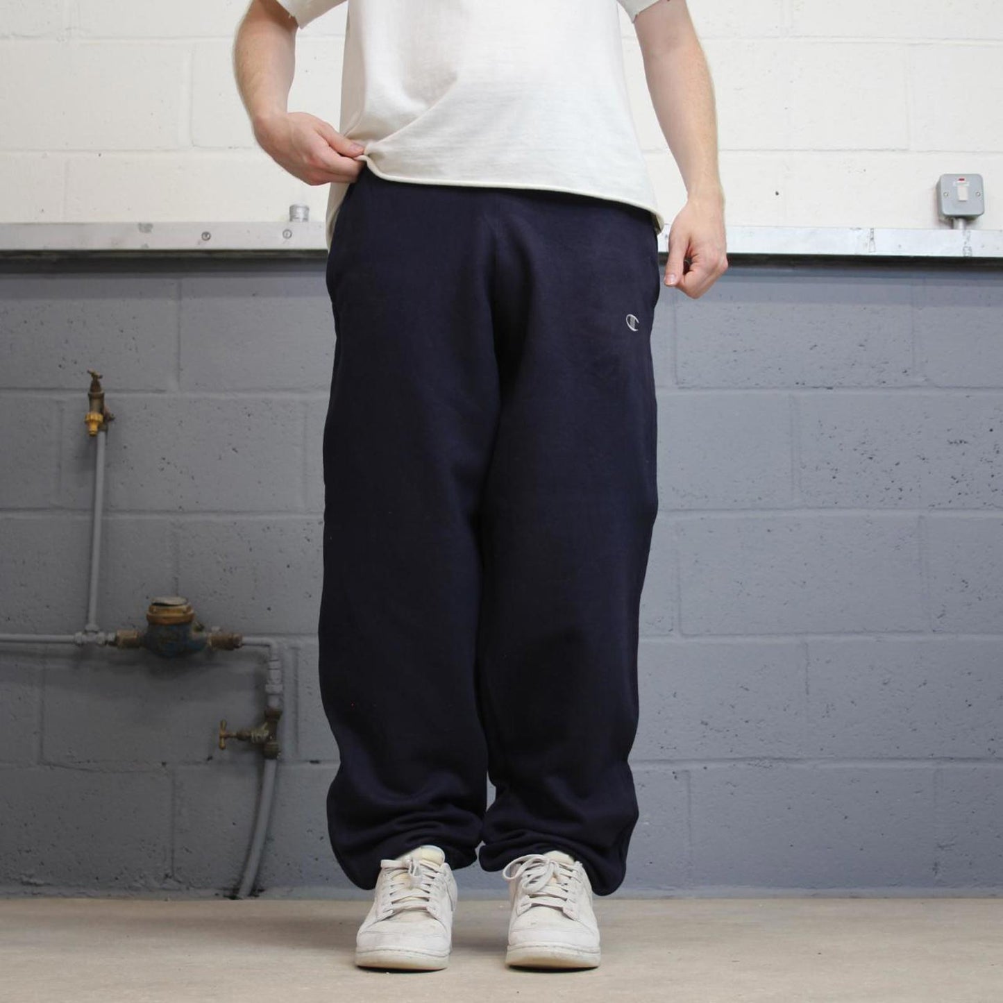 Y2k navy baggy Champion joggers M y2k style sportswear track pants loose fit