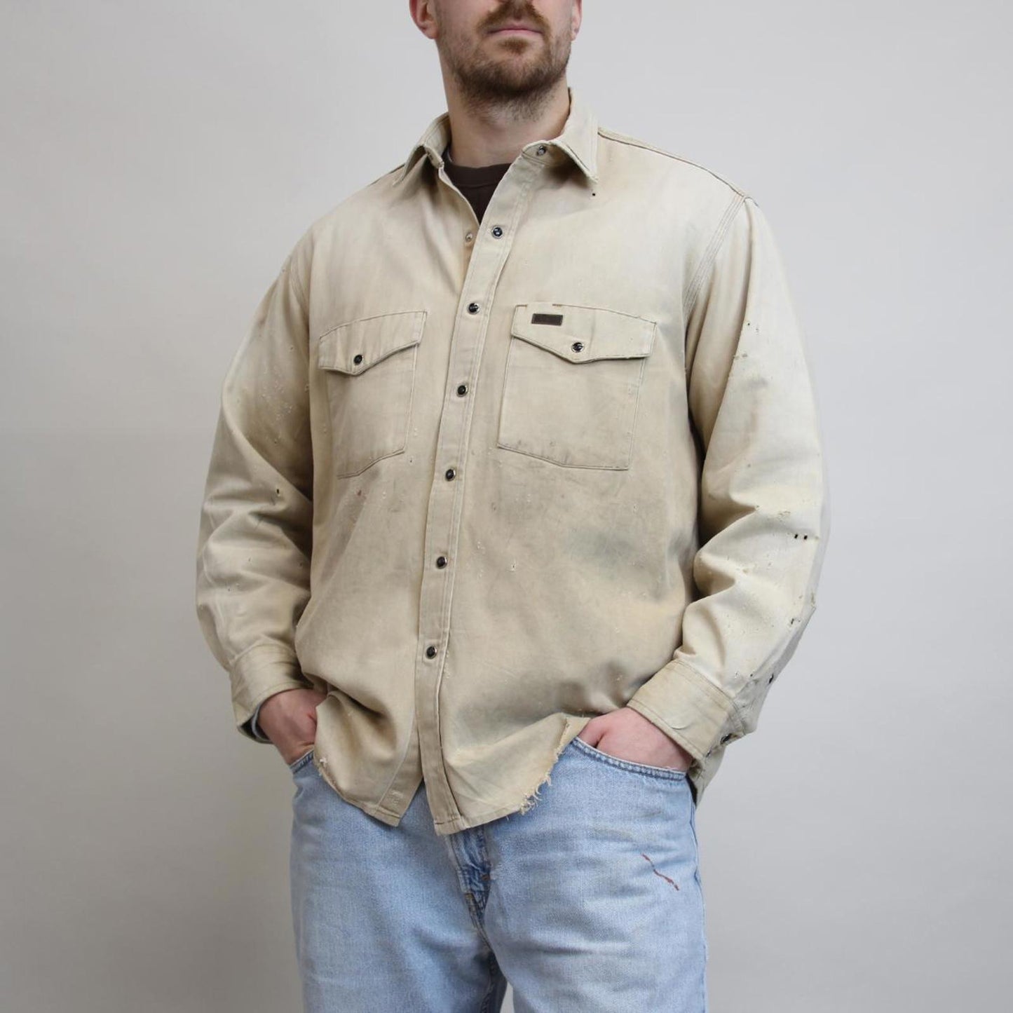 Distressed Carhartt work over shirt L
