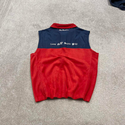 00s Columbia technical fleece gilet L men’s red full zip up autumn tech casual fall