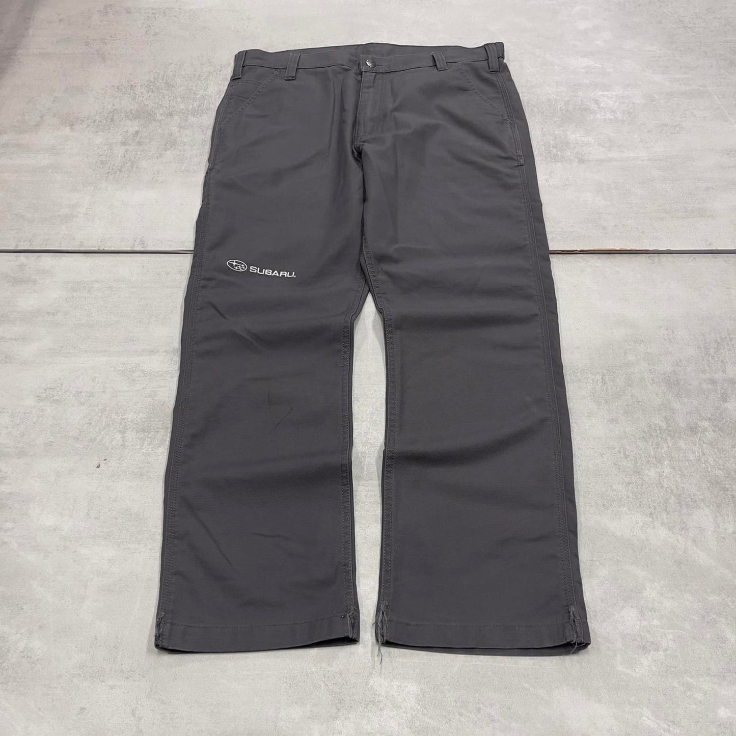 Mens Carhartt carpenter pants W36 L30 grey relaxed 90s style cargos subaru embroidery