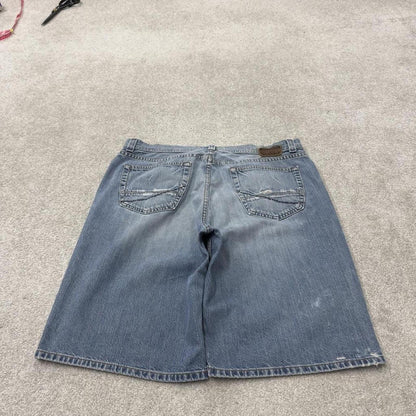 Long denim shorts y2k skater loose blue BKE skater style brand surf jorts