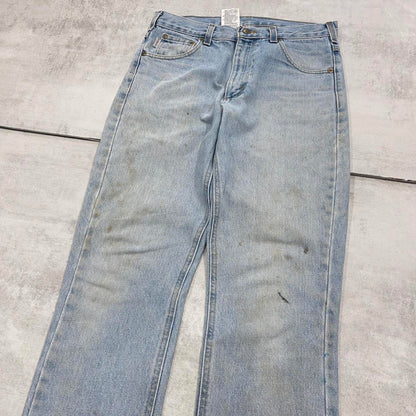 Mens vintage Carhartt jeans W34 L34 blue traditional fit 90s style jeans