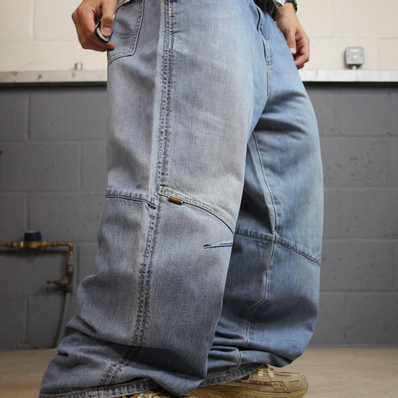 Y2K Phat Farm baggy jeans W38L32 blue wide leg skater style jeans