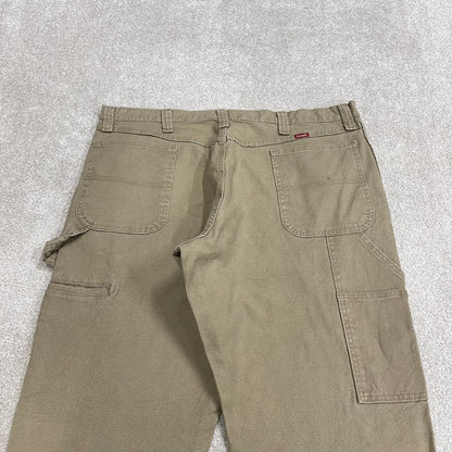 Y2K Wrangler carpenter jeans loose straight leg khaki beige Straight leg skater style work cargos