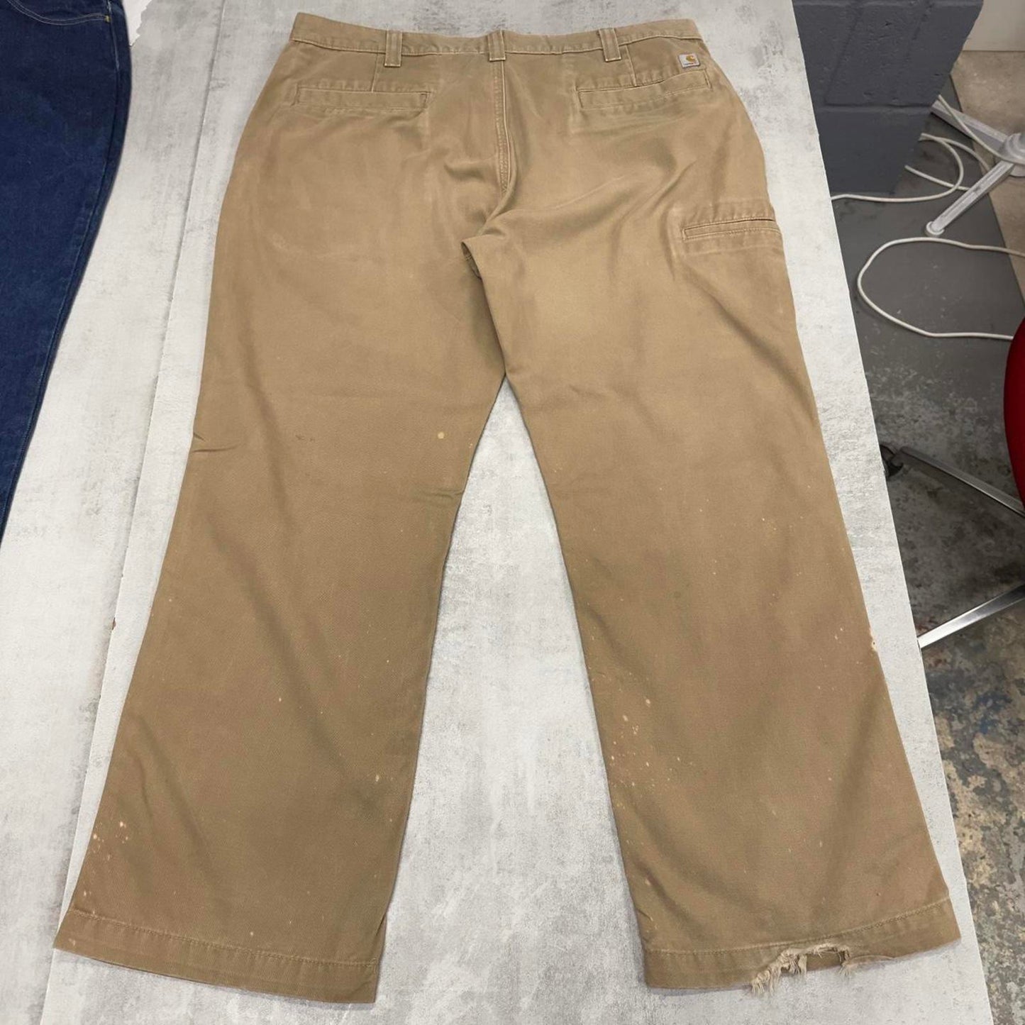 Carhartt carpenter trousers W40L30 relaxed fit tan 90s style cargos
