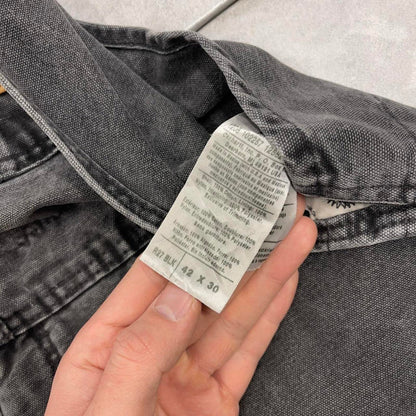 Mens Black  Carhartt overalls W40 L28 baggy canvas 90s style carpenter dungarees