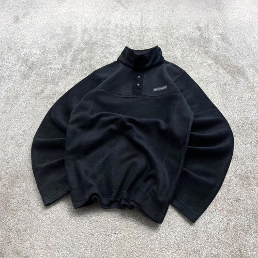 Black Columbia technical fleece XS y2k style snap T autumn popper pull over