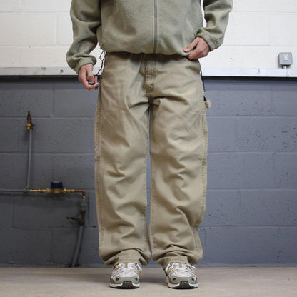 Vintage Wrangler carpenter skate pants W40L34 khaki grey loose workwear cargo jeans