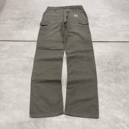 Green Carhartt carpenter jeans size 4x32 women's 90s style canvas cargos
