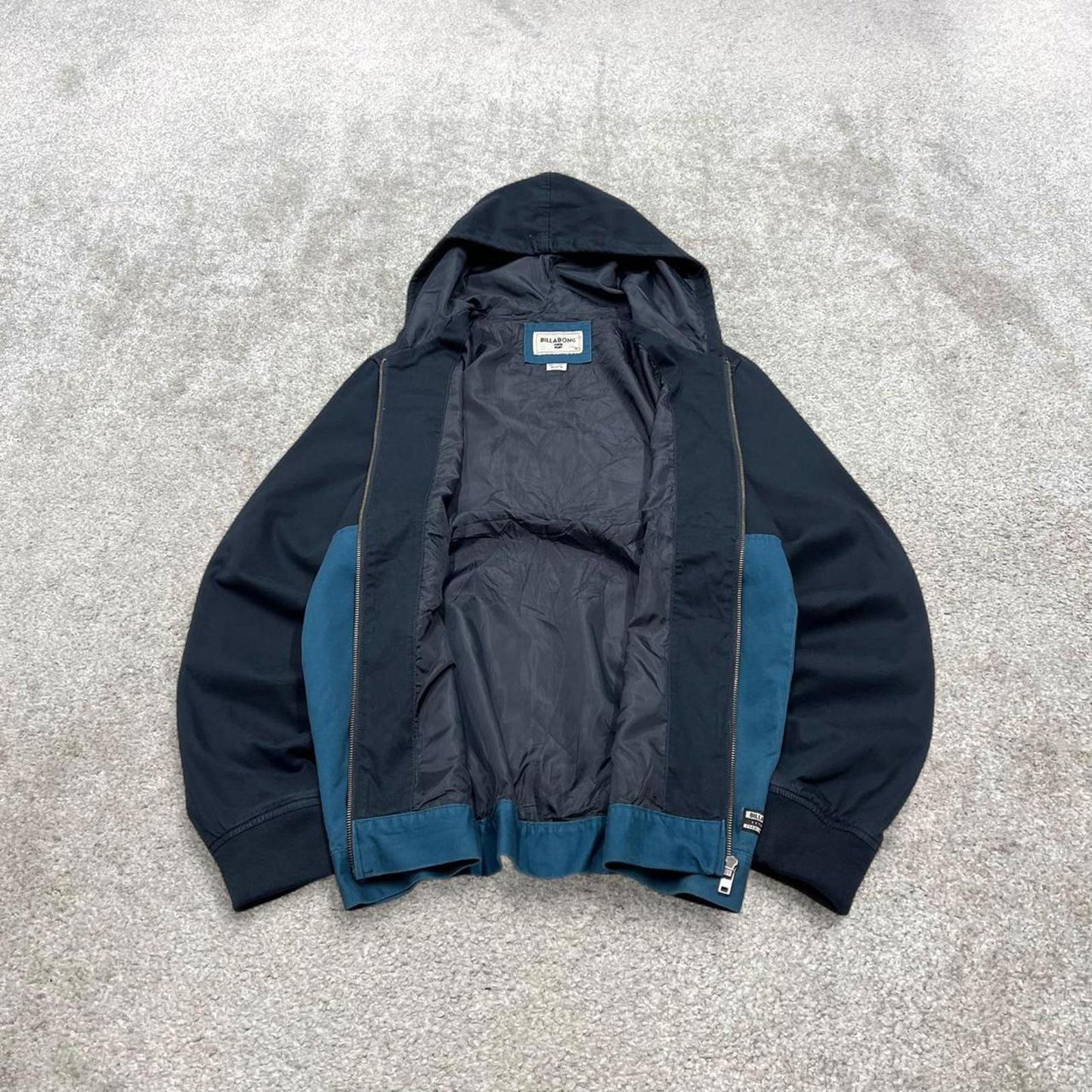 00s Billabong technical jacket M men's y2k navy blue skate style hooded full zip jacket casual surf