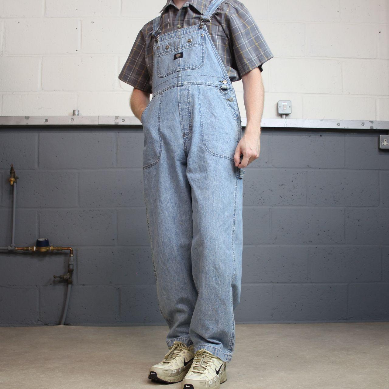 Harley Davidson dungarees denim overalls blue Vintage workwear bib & brace utility