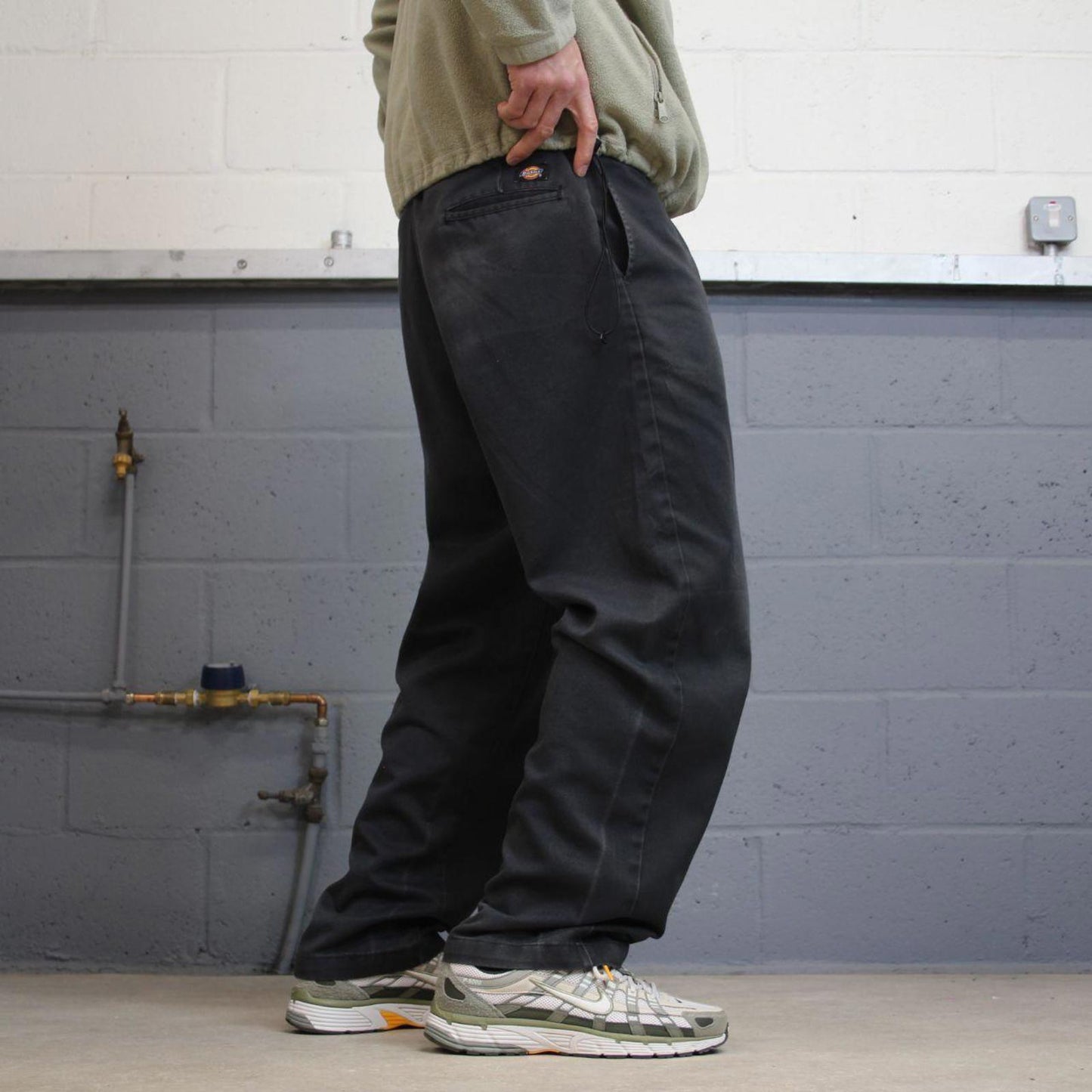 Y2K Dickies 874 work pants faded black Loose chino style skate trousers