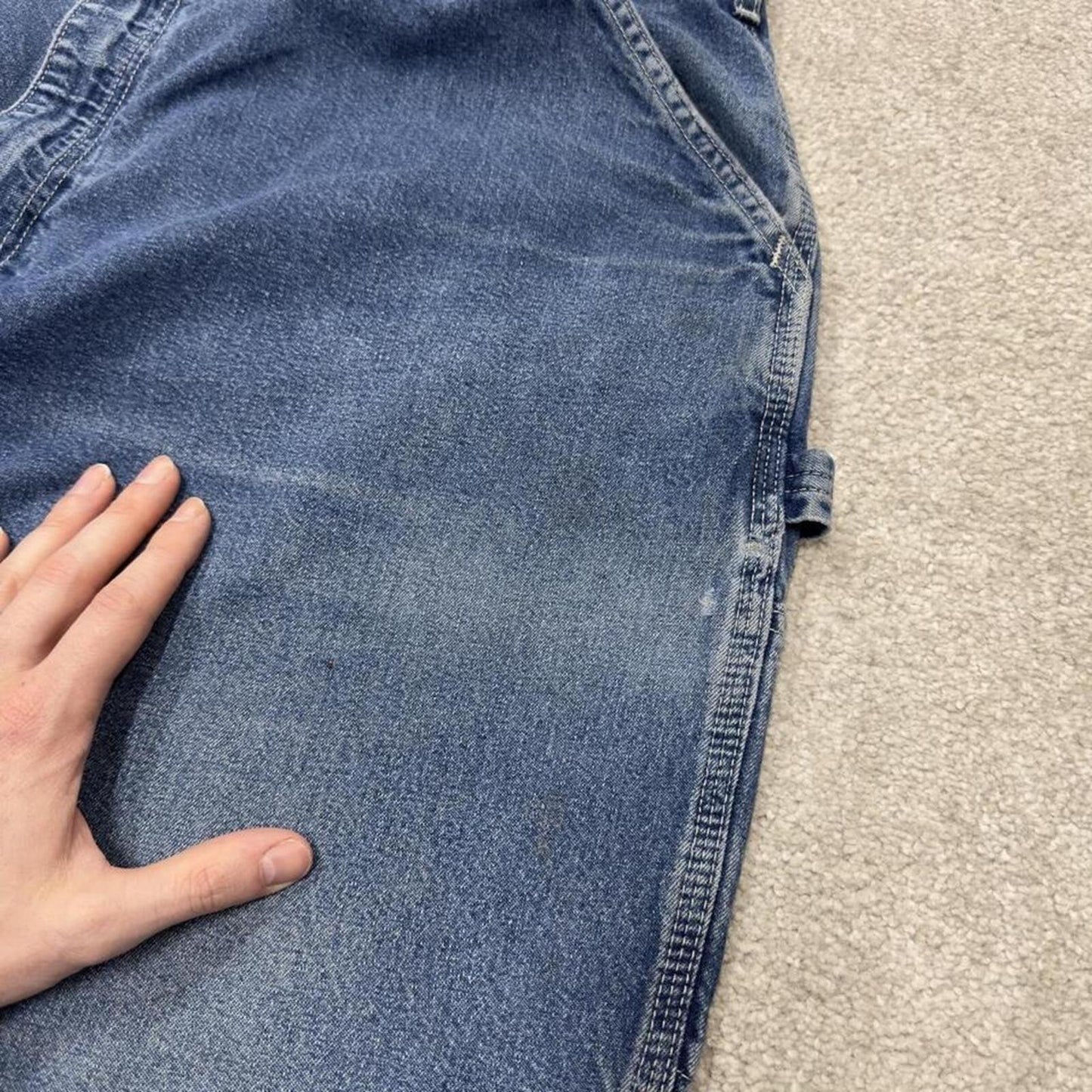 Baggy Carhartt carpenter jeans work pants blue Loose wide leg denim cargo skate style workwear