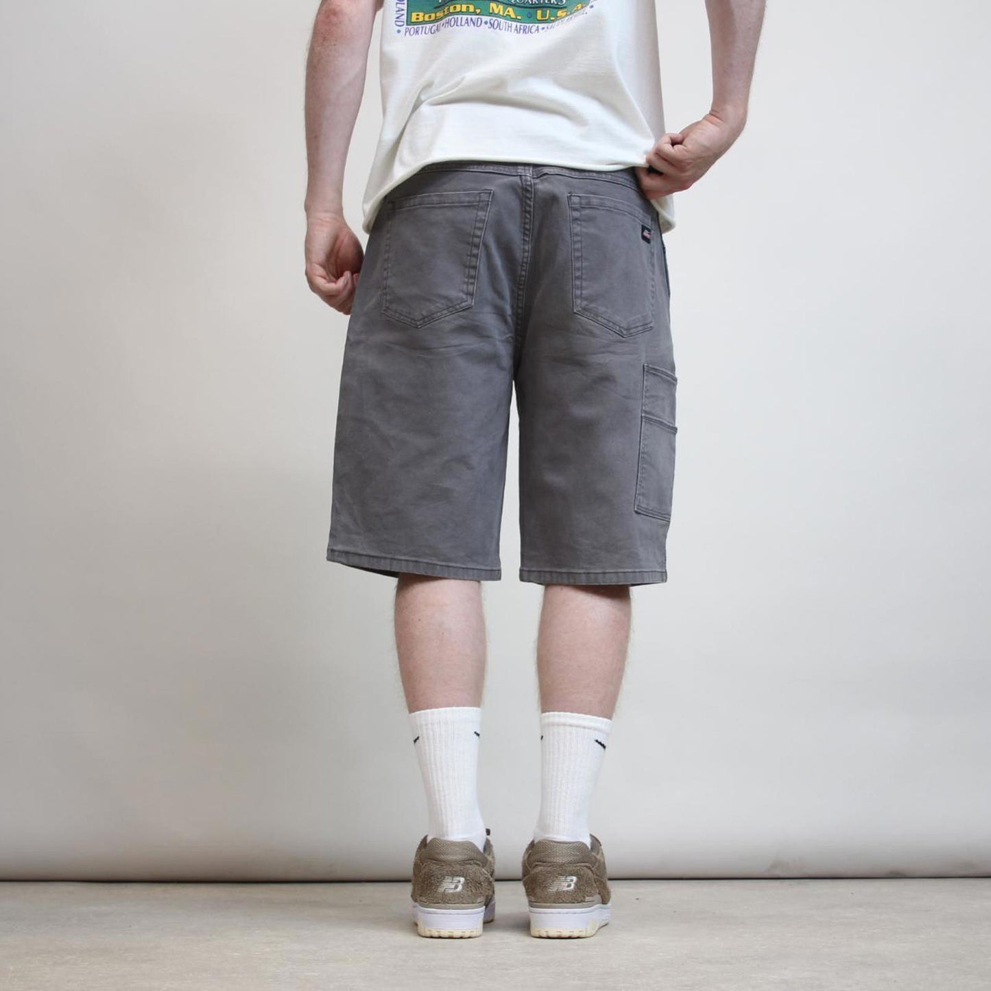 Mens Dickies carpenter jorts W34 grey loose canvasy skater style cargos