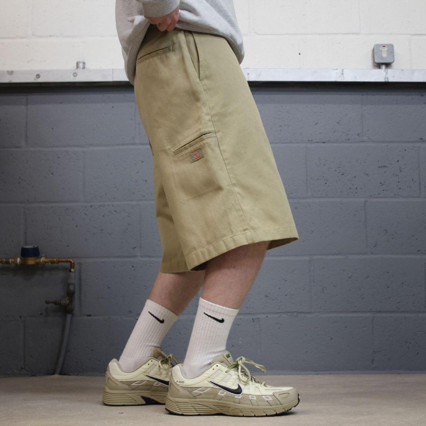 Dickies baggy carpenter shorts khaki Twill chino skater style shorts wide long leg