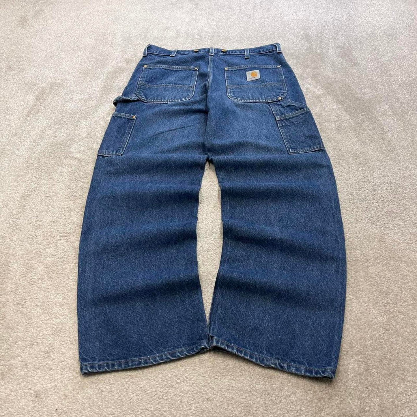 Carhartt double knee carpenter jeans W36L32 baggy blue denim 90s skater style work cargos