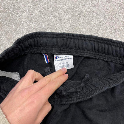 Vintage y2k Champion sweatpants joggers black Loose leg embroidered drawstring gym track pants