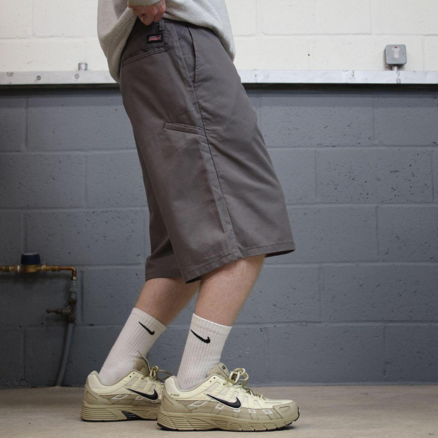Dickies carpenter shorts long leg grey Twill chino skater style shorts loose long leg