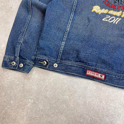 Embroidered Cinch denim cowboy jacket Large
