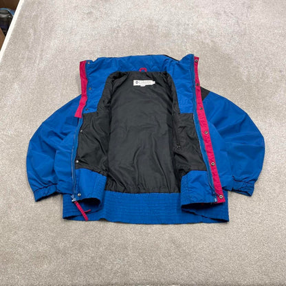 Y2k Columbia technical windbreaker jacket blue Paneled boxy outdoors hiking bomber coat