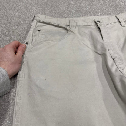 Y2K baggy Wrangler carpenter pants beige Loose wide leg skater style cargo pants