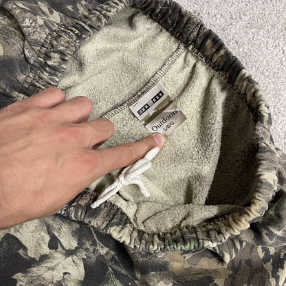 Jerzees Realtree camo joggers y2k khaki L Camouflage sweatpants, elasticated & drawstring waist