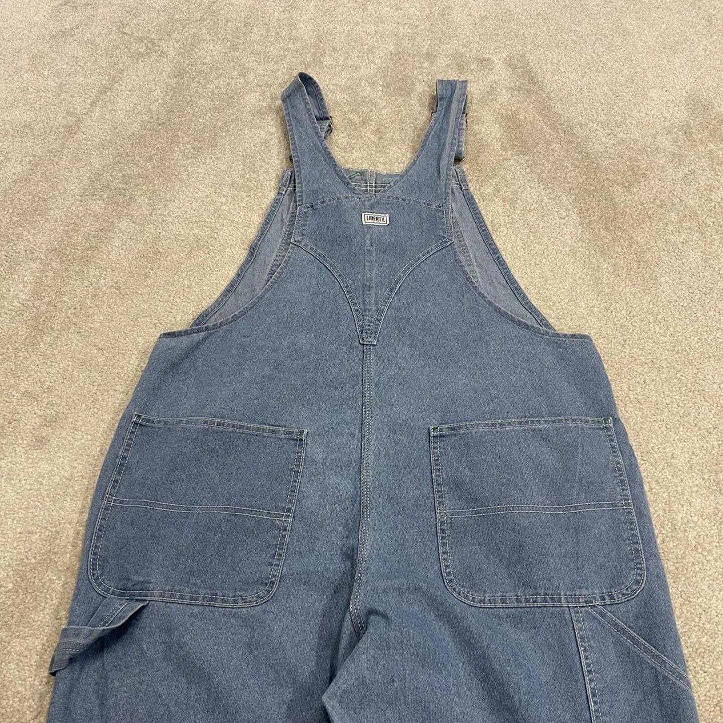 Vintage baggy Dungarees denim overalls blue Liberty workwear bib & brace utility