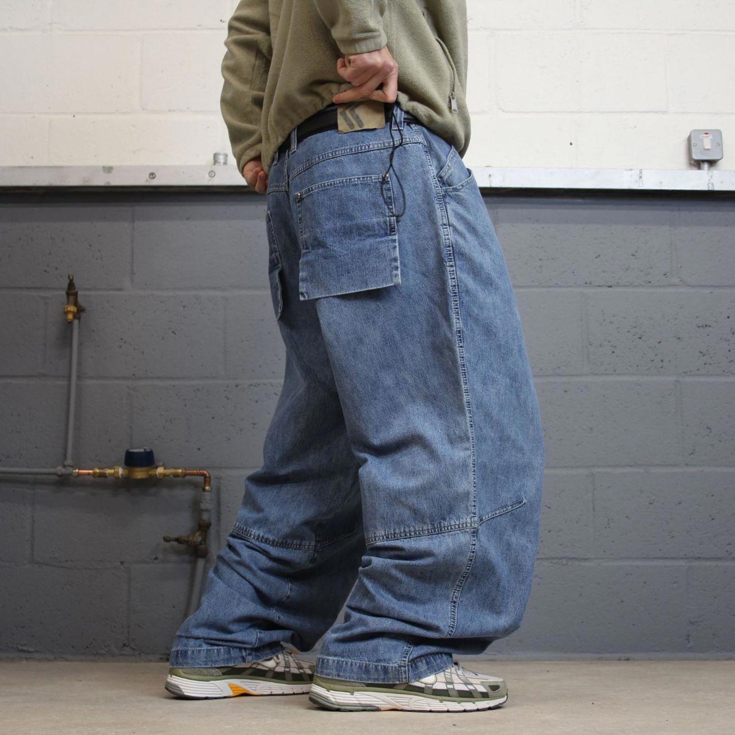 90s baggy Karl Kani jeans W40L32 wide leg blue denim y2k skate style hip hop pants