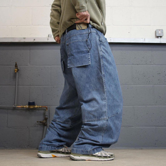 90s baggy Karl Kani jeans W40L32 wide leg blue denim y2k skate style hip hop pants