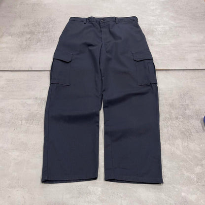 Navy Dickies cargo trousers W34L30 loose utility pocket cargo skater style