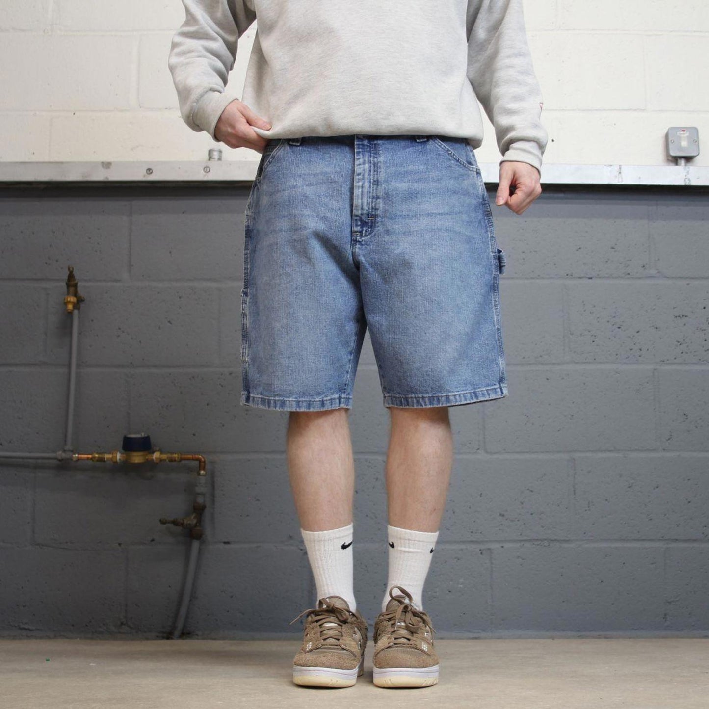 Y2k baggy Wrangler carpenter shorts skater style blue Denim wide leg summer festival jorts