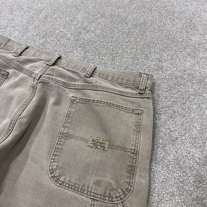 Baggy Wrangler carpenter jeans y2k washed beige denim Wide leg skater 2000s style utility cargo pant